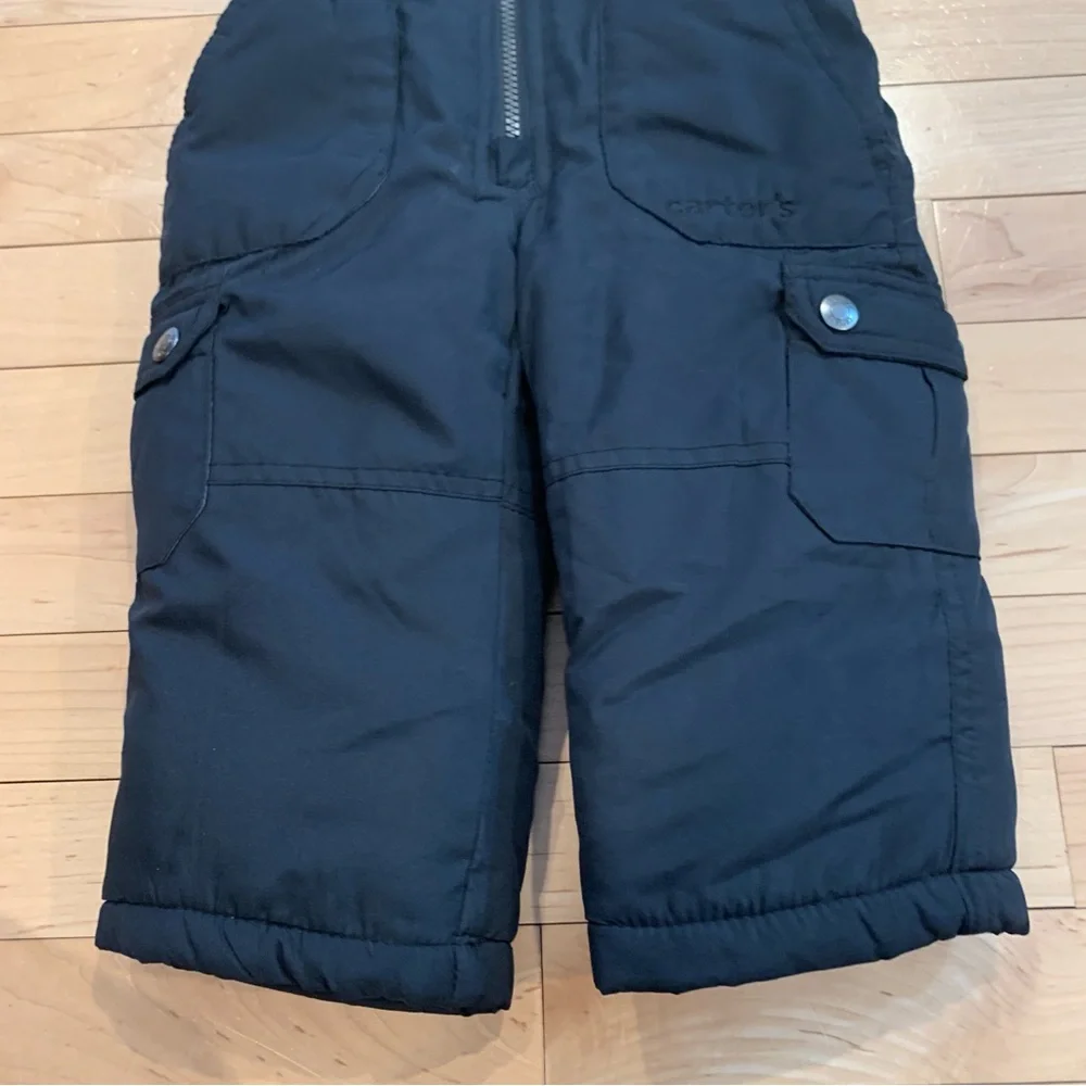 Carter’s baby boys size 12 months black winter snowpants snowbibs pants bibs